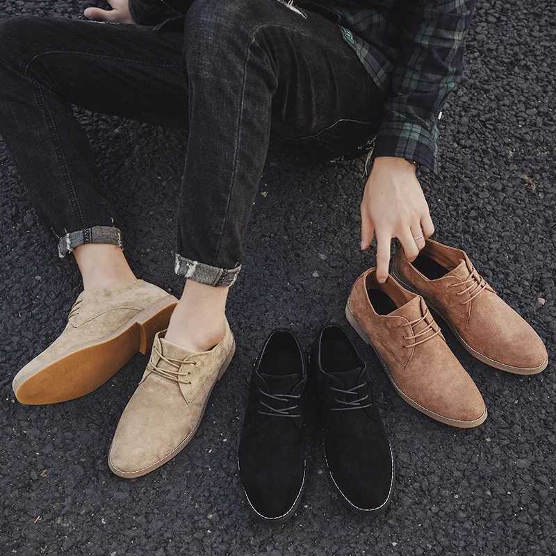 Men Shoes England Trend Casual Shoes Men Suede Oxford Wedding Leather Dress Shoes Men Flats Mens Shoes Plus Size W250716