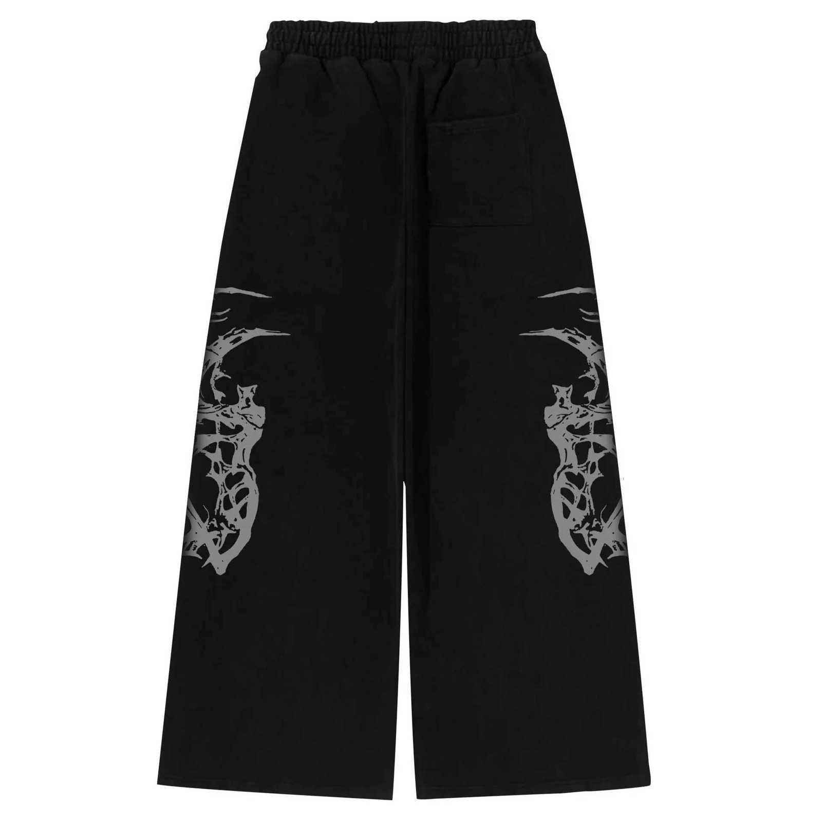 Dark Y2K Unisex Streetwear Jogger Pants Men Women Casual Loose Fit Drawstring Workout Gym Trousers Wide Leg Fitness Fashion y250716