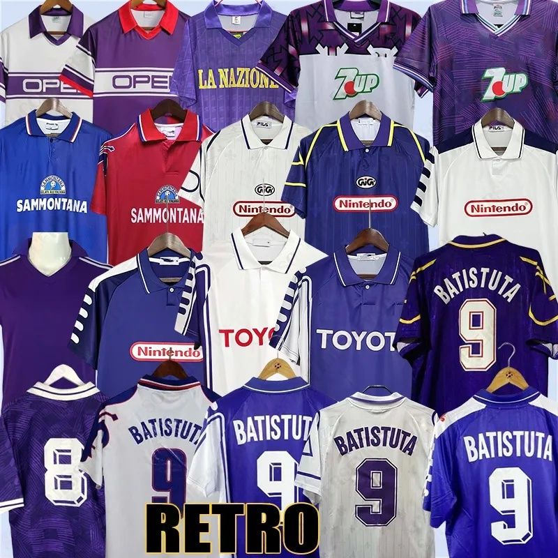 ACF FiorentinaS Retro Soccer Jerseys 1980 1984 1985 1989 1990 1991 92 1993 1995 1996 1997 1998 1999 2000 BATlSTUTA RUI COSTA 89 90 91 92 93 94 95 96 97 98 99 football shirt