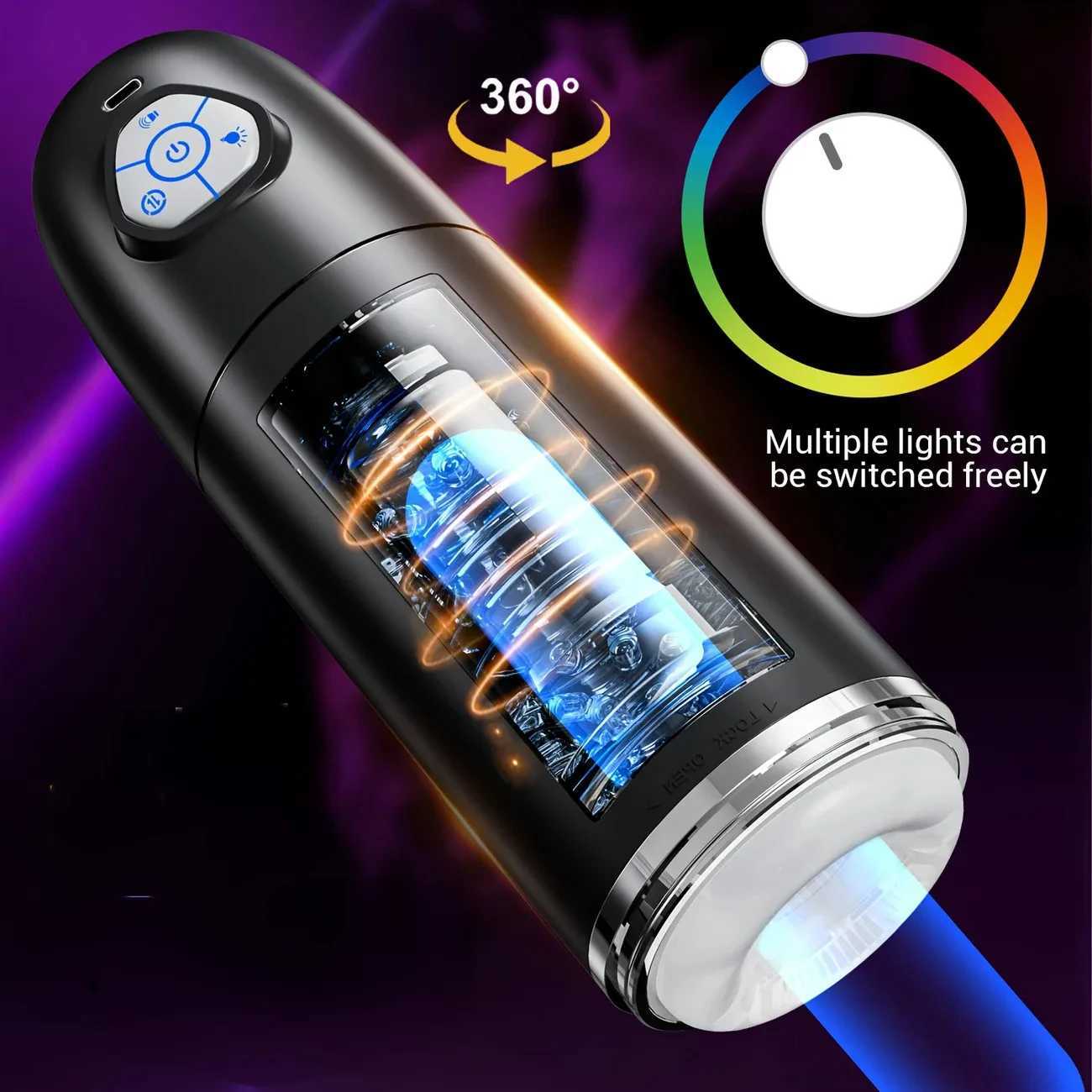 Automatic Male Masturbator Penis Pump With 10 Rotating Thrusting Modes Blowjob Pocket Pussy Sex Machine Adult Toy Male VibratorXJ250715
