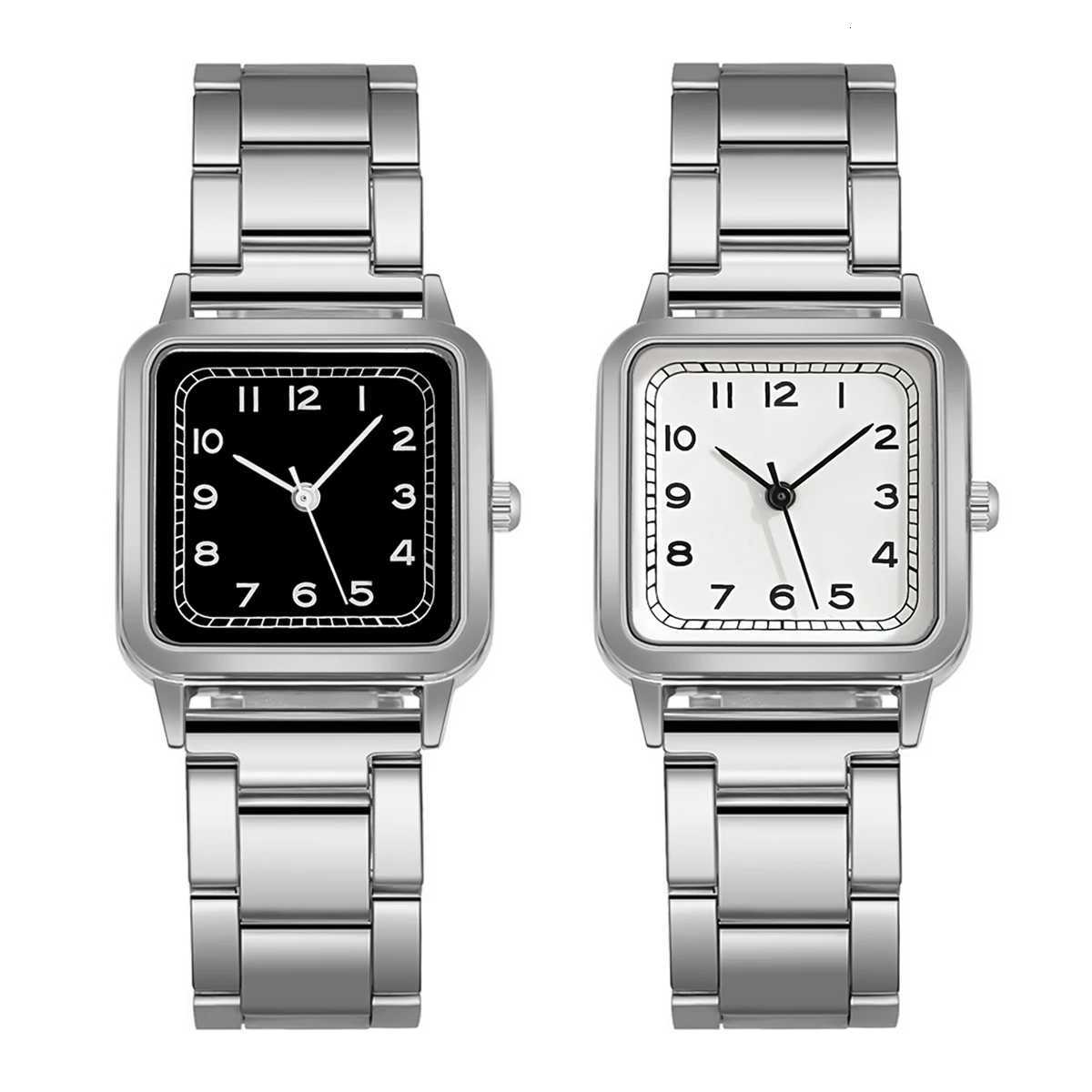 Mens Fashion Square Alloy Strap Luxury Ladies Quartz Wristwatch Fem Clock Gift Fine Watch Y250715