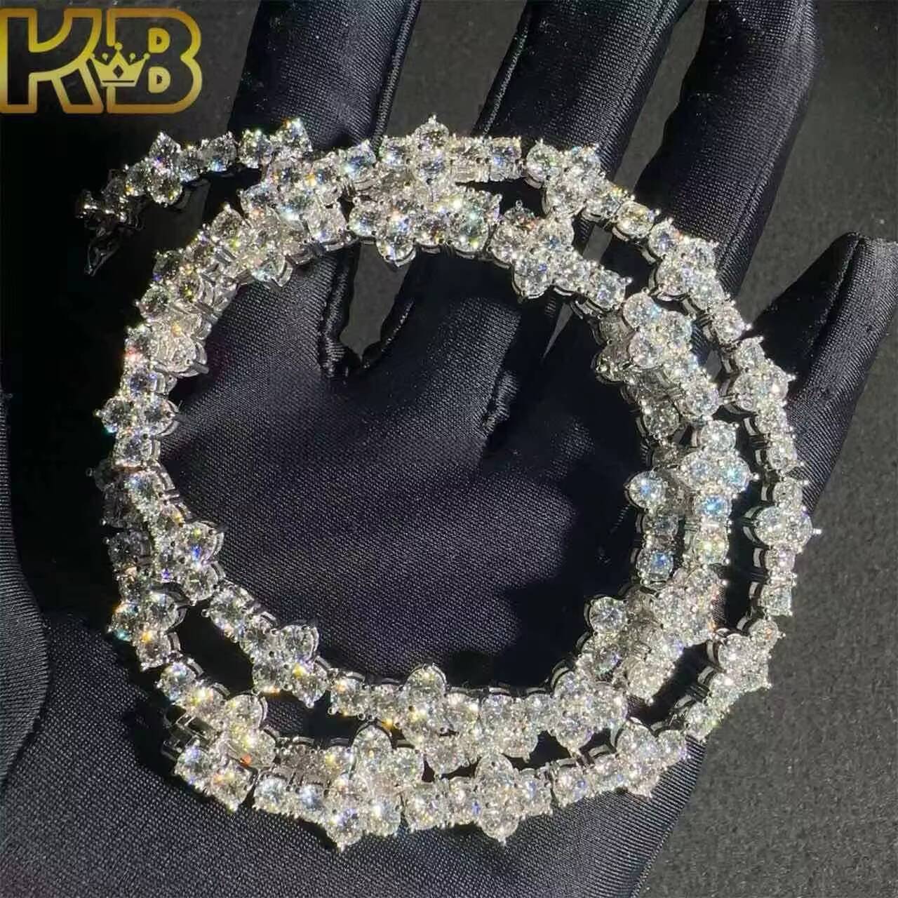 Moissanite Tennis Chain 925 Trends Hip Hop Fashion Necklace Vvs Sterling Silver Diamond Moissanite Tennis Chain