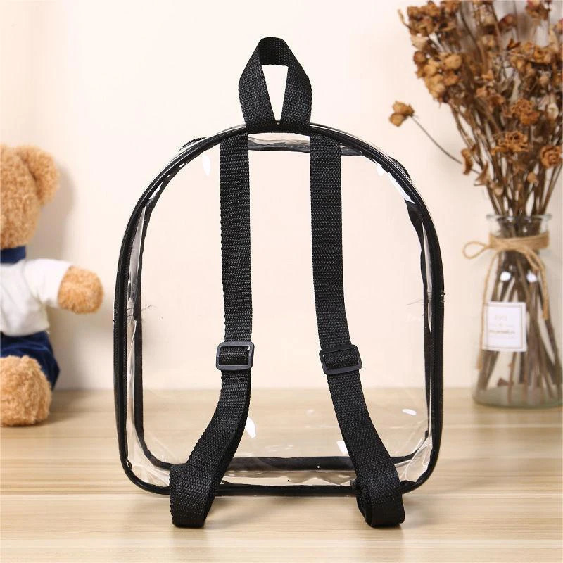 Lightweight Transparent Backpack Cute Zipper Double Shoulder Jelly Book Bag 250714