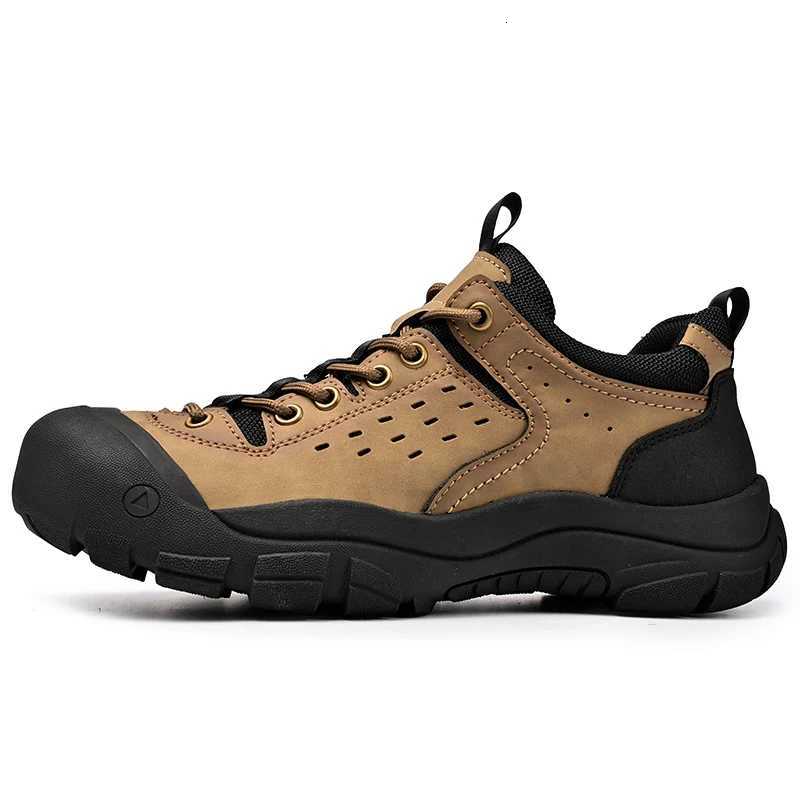 Mens Hiking Shoes Outdoor Anti-Slip Luxury Mens Leisure Climbing Shoes Genuine Leather Thick Bottom Fashion Jogging Mens Shoes W250716