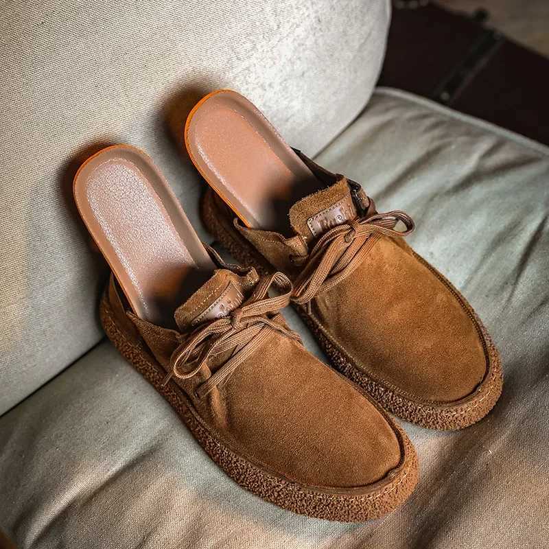 Men Casual Shoes Handmade Comfortable Men Shoes Quality Cow Suede Leather Flat Moccasins Men Sneakers Non-Slip Soft Sole Shoes W250716