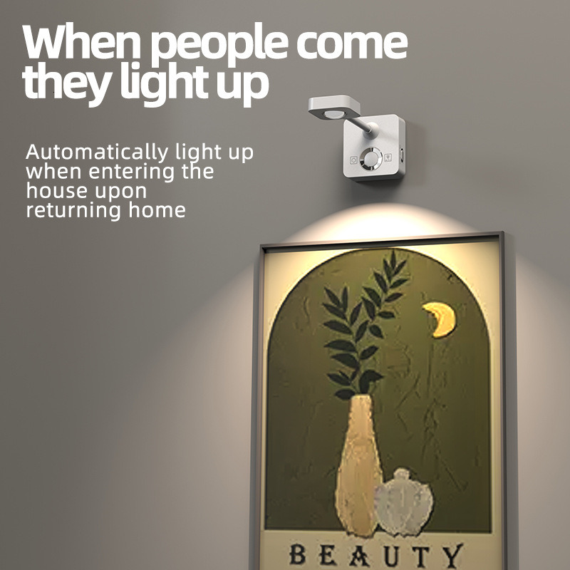 Induction lights turn on when people come, mural spotlights, ambient lights, bedside lights, sunset lights