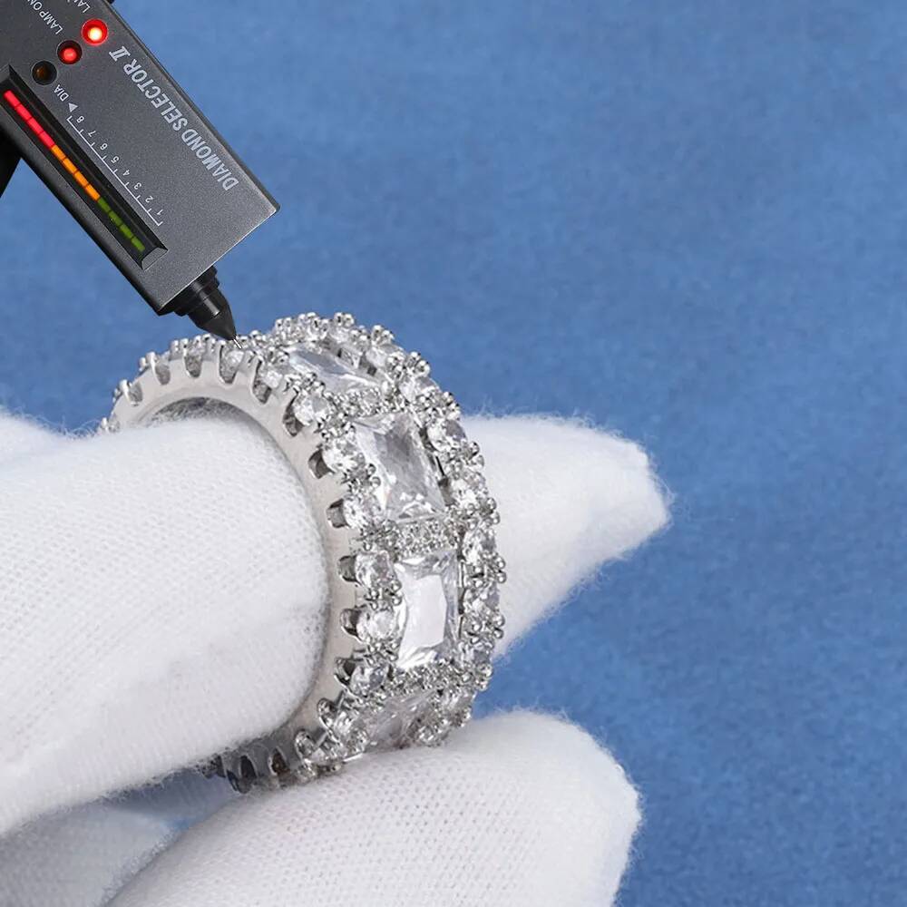 Hip Hop Jewelry Luxury Chilled Ring 925 Silver Unisex All Set Sparkling Cross VVS Diamond Wedding Engagement Ring