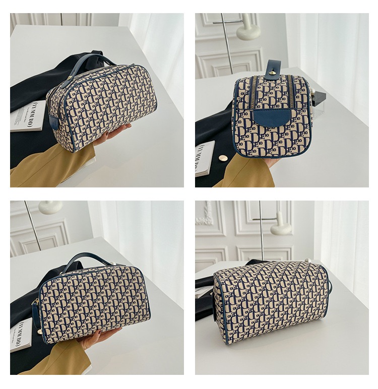Makeup bag Free Shipping Designer Cosmetic Bag Vanity Bag New Double Pull Head Fashion Large Capacity Cosmetic Bag Female Storage Travel Handheld Wash