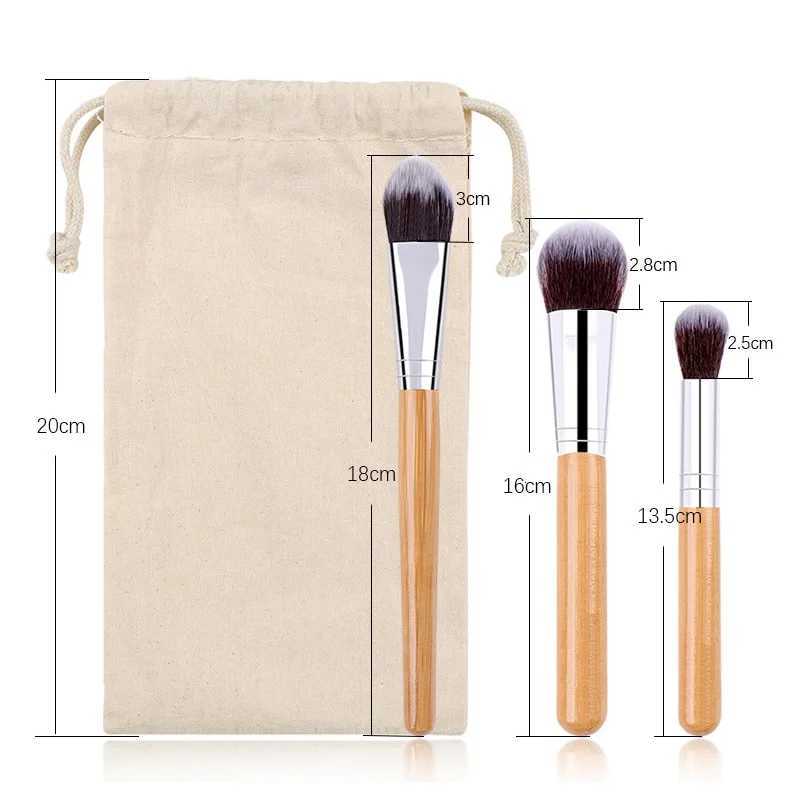 11 Pcs/Set Natural Bamboo Handle Makeup Brushes Set Professional Foundation Blending Brush Cosmetic Makeup Tool With Cotton Bag XJ2500716