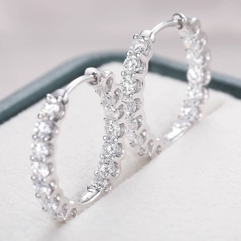 Luxury VVS Lab Grown Diamond Huggie Stud Earrings For Women Men 14K Solid Gold Hoop Earring Jewelry Party Gifts GRM Certified