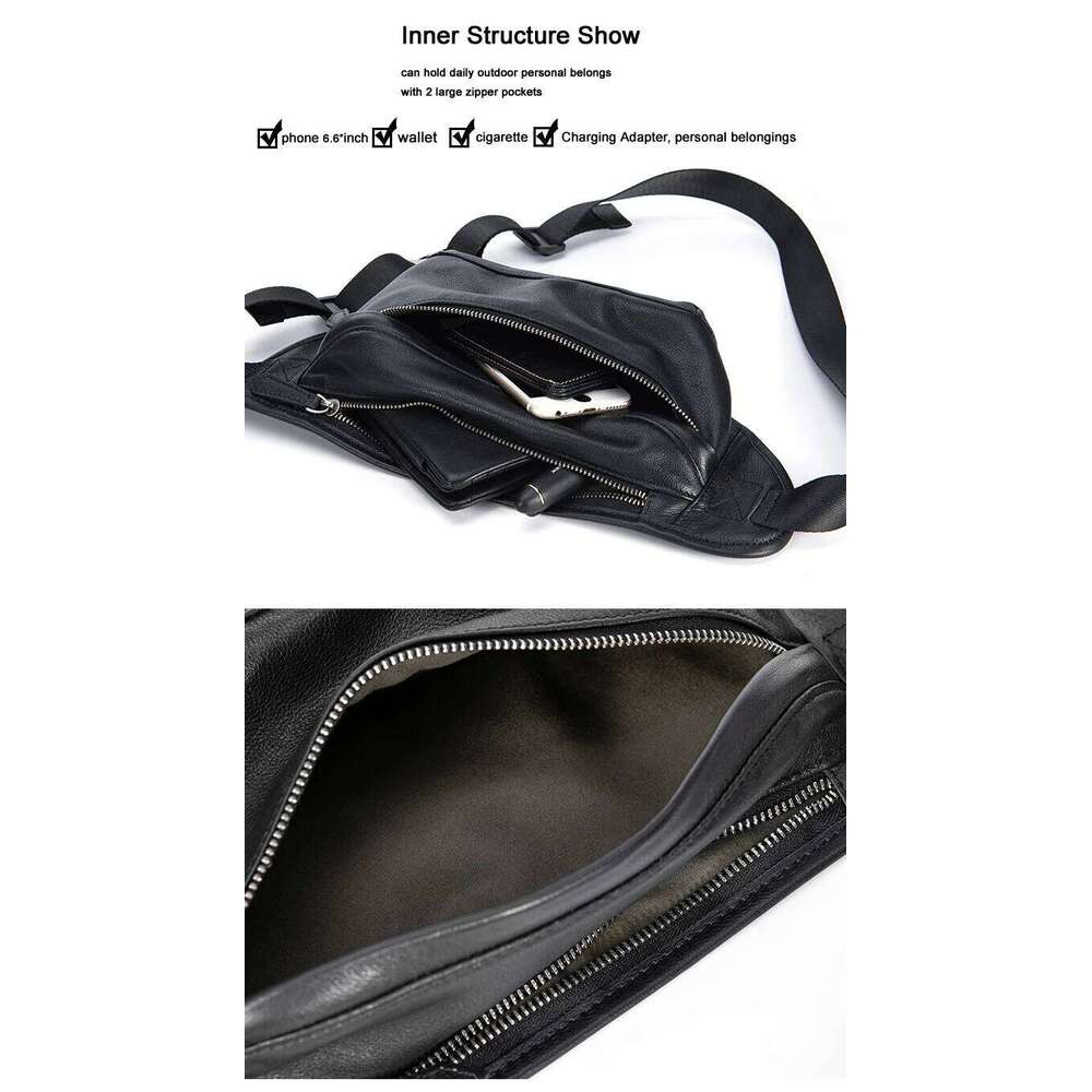 New Fashion Men's Genuine Bag Chest Leather Waist Pack Male Fanny Bum Money molle Belt bag Pouch