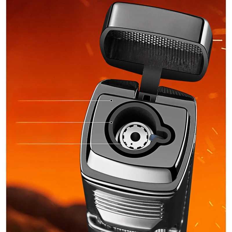 JOBON Metal Windproof Direct Blue Flame Butane Gas Torch Lighter with Visible Gas Window Portable Cigar Lighters Smoking Gift for Men y250716