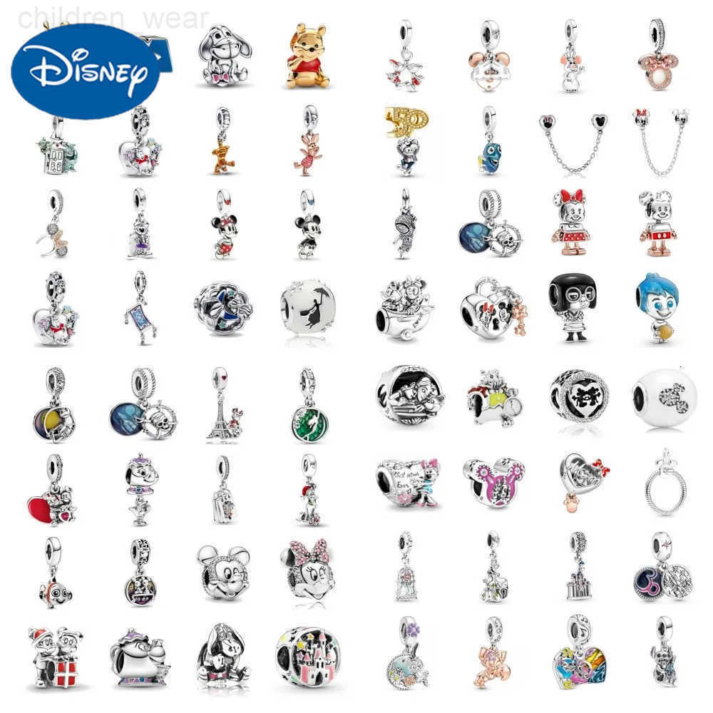 Disney 2023 New Fine Diy Bear Pendant Bead For Original European 925 Sterling Silver Plated Bracelet Necklace For Women Jewelry W20250716