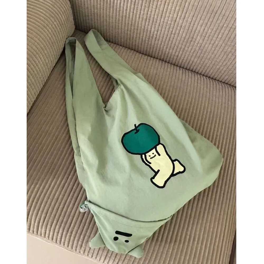2025 New Cute Portable Single oulder Handheld Thin Lightweight Eco-friendly op Cotton Bag Foldable Storage Tote Bag