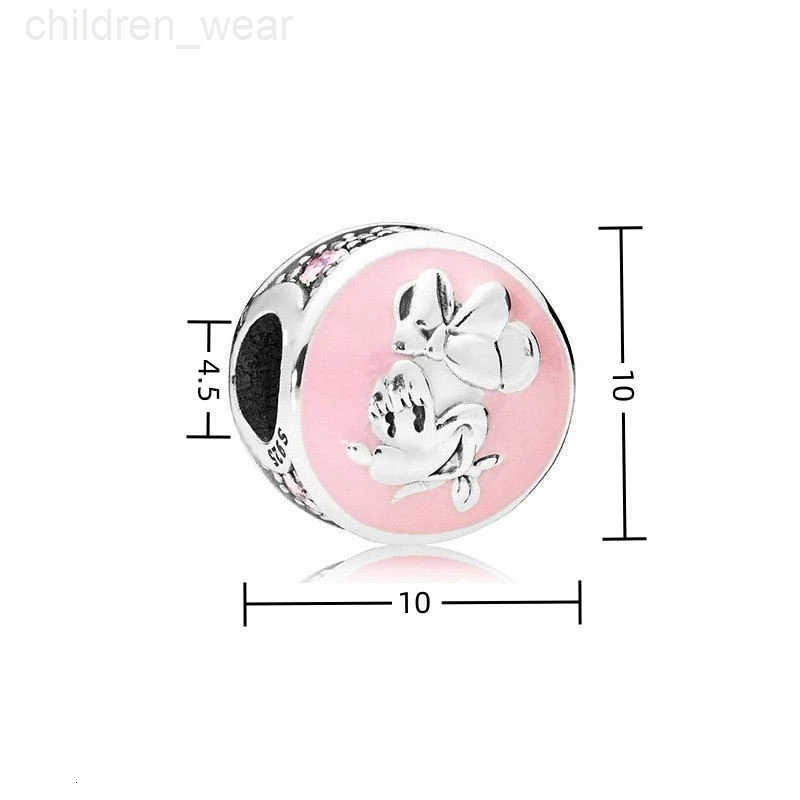 Disney 925 Sterling Silver Diy Charm Fit Original Pendant Mickey Mienie Bracelet Clip Safety Chain Charm Beads Love Gift W20250716