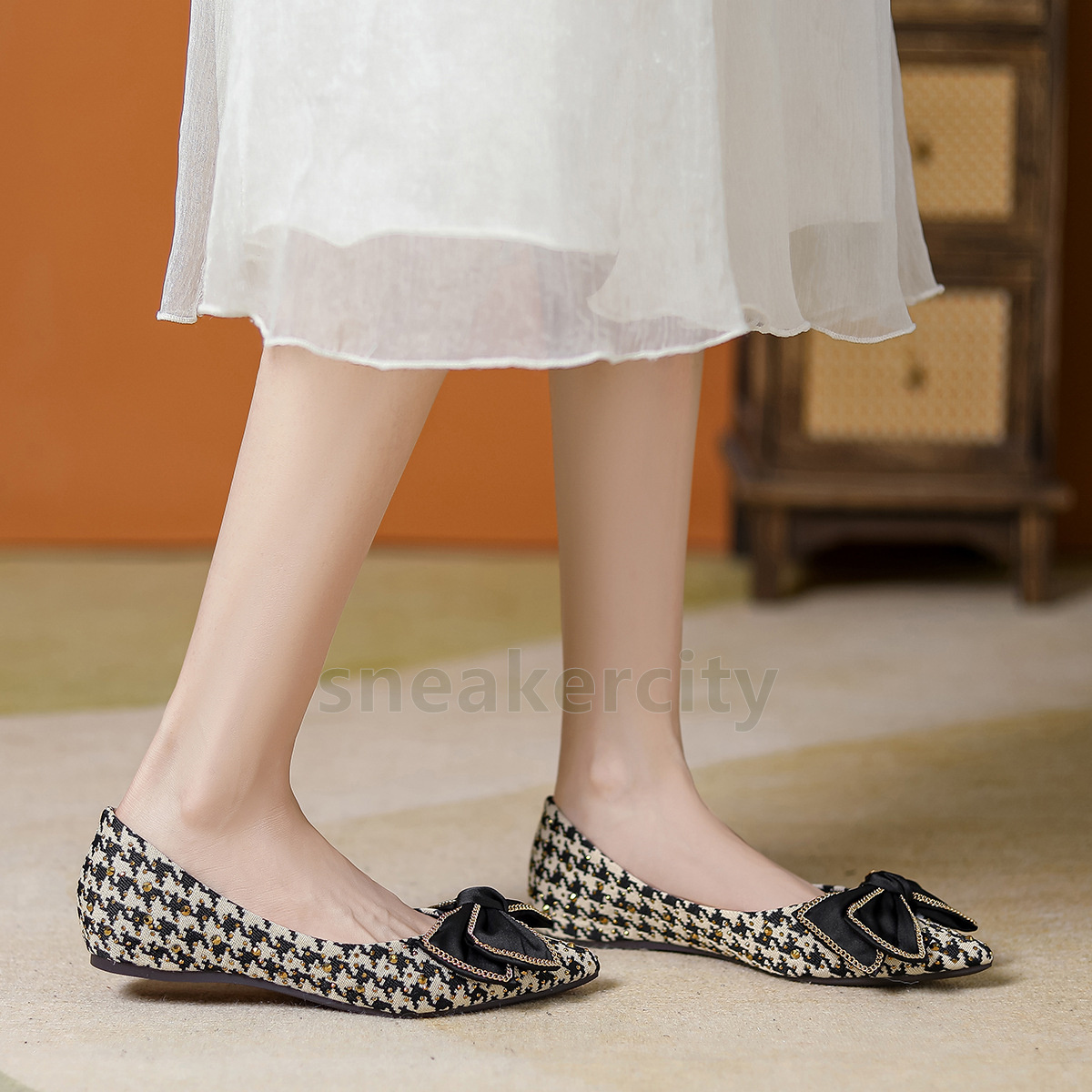 ballet flats heels designer shoes loafers womens shoes fashion elegant bowknot low heel sandals luxury pointed-toe shallow mouth pumps single shoe