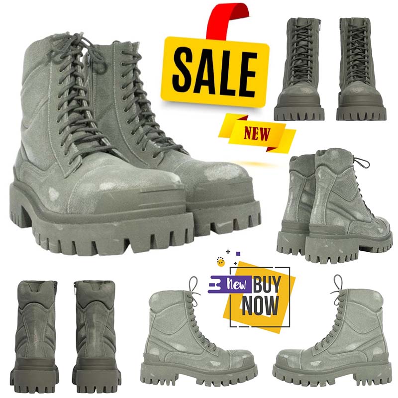 Men Combat Strike Boots Green Black Cotton Canvas Designer Boots Classics Retro Men High Knight Boot autumn-winter style size38-46