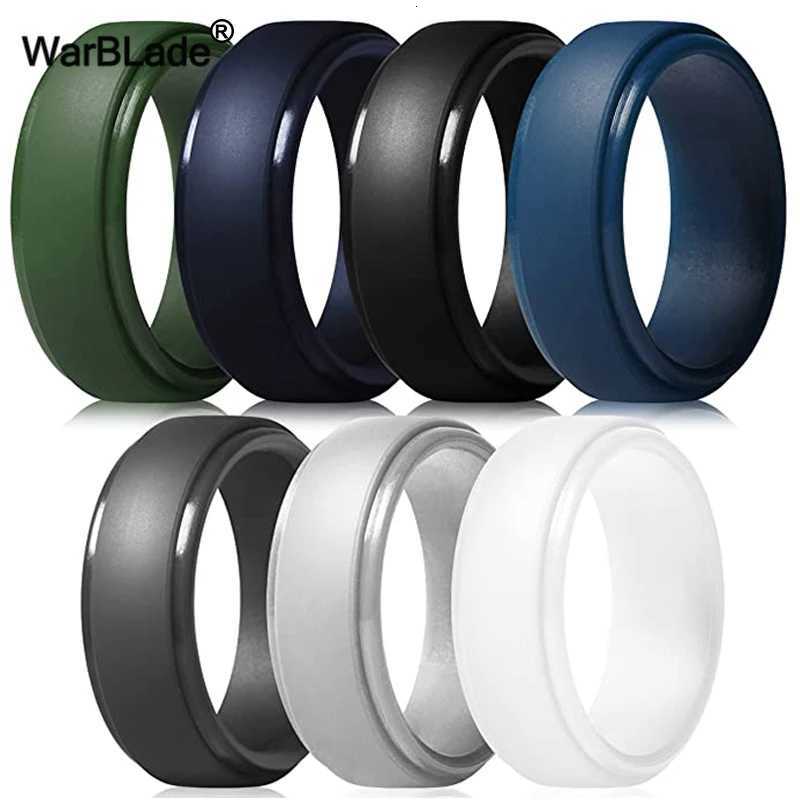 Men Silicone Rings Hypoallergenic Flexible Sports Antibacterial Wedding Rubber Bands 8mm Food Grade FDA Silicone Finger Ring S250716