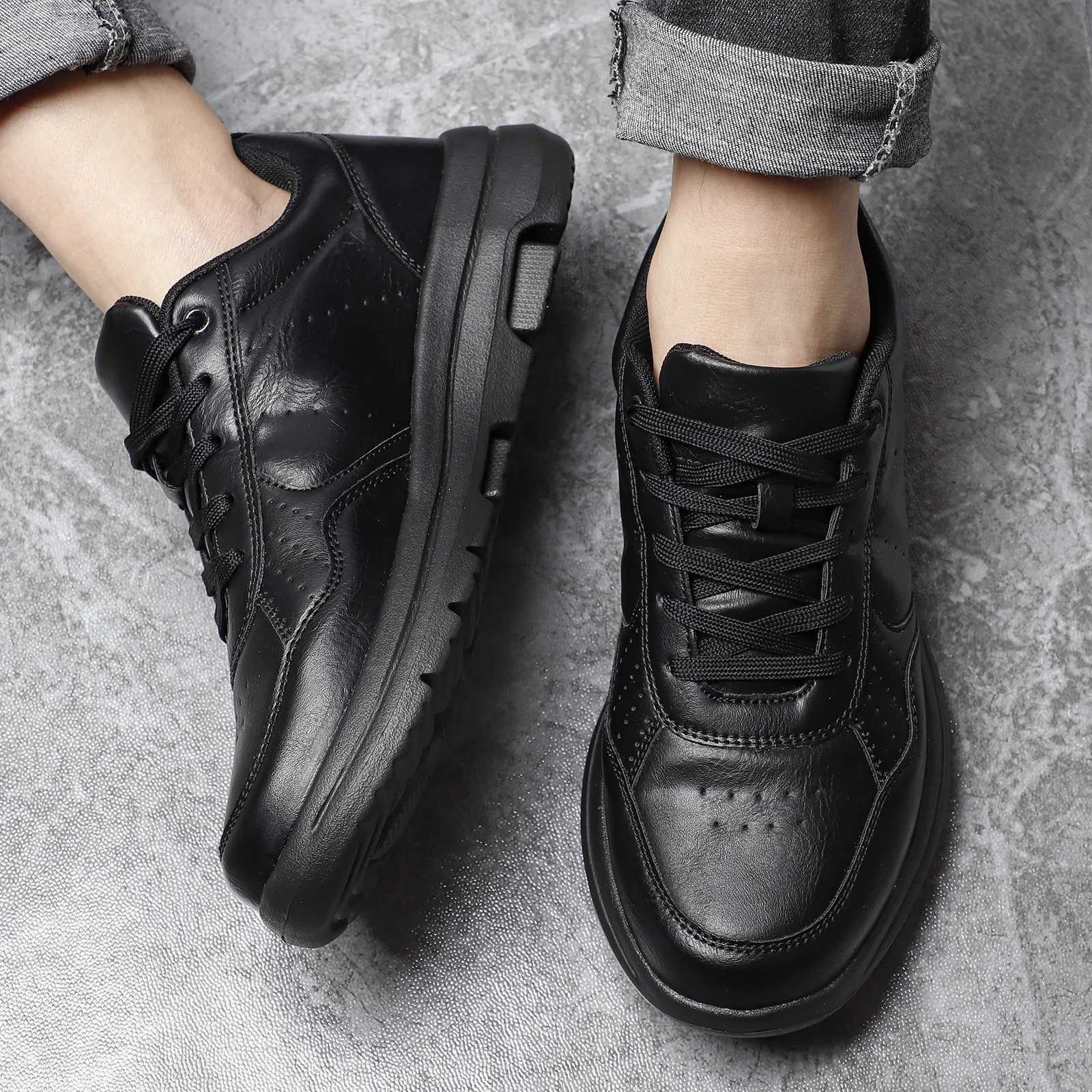 Mens Business Leather Shoes Soft Moccasin Shoes Comfortable Casual Shoes for Men Autumn Solid Black White Men Sneakers W250716