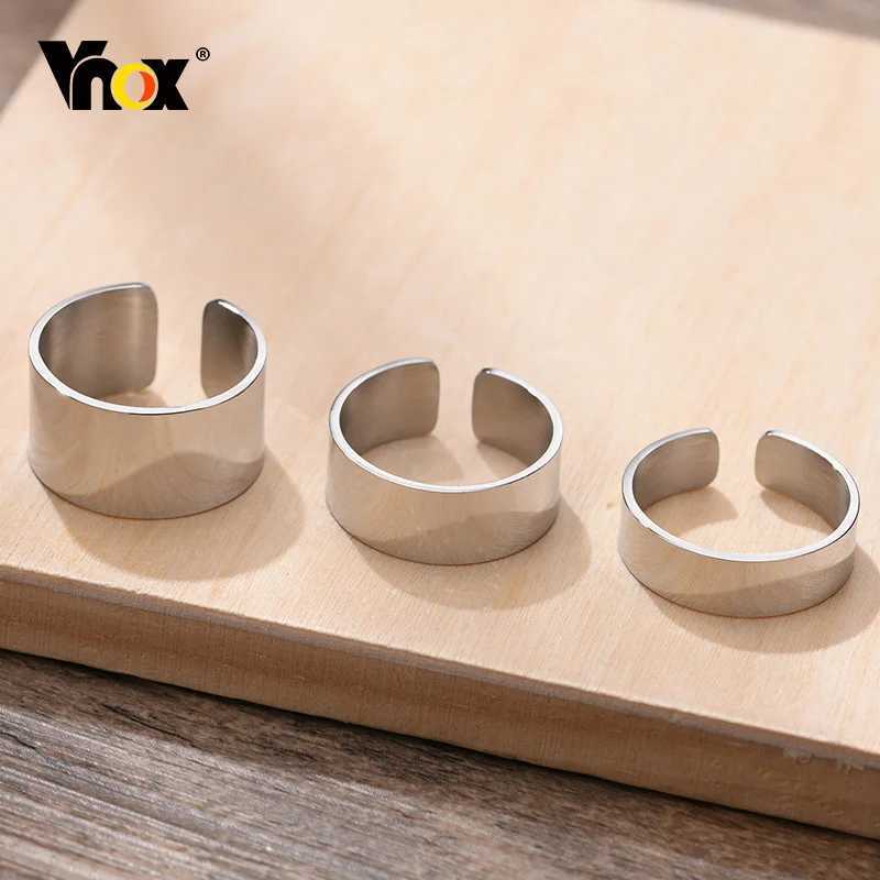 Vnox 6/8/11.5mm Ring for Men Waterproof Never Fade Stainless Steel Finger Band Reszibale Plain Classic Basic Punk Ring S250716