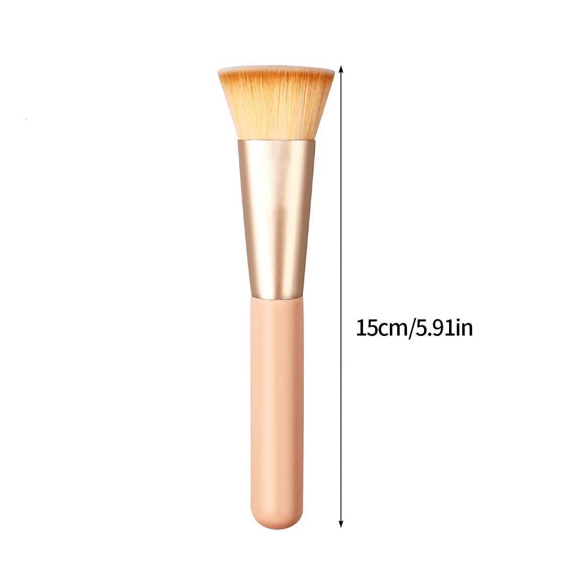 1 piece of soft-bristled wooden-handled flat-head foundation brush blush brush contour brush travel portable makeup brush XJ2500716