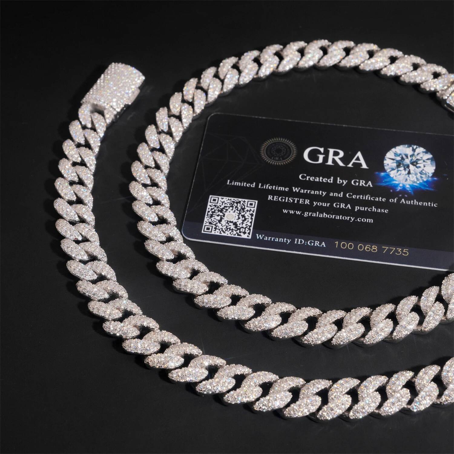 Hip Hop Jewelry 12mm Iced Out 925 Silver Gold Plated D Color Link Moissanite Cuban Chain Bracelet Necklace