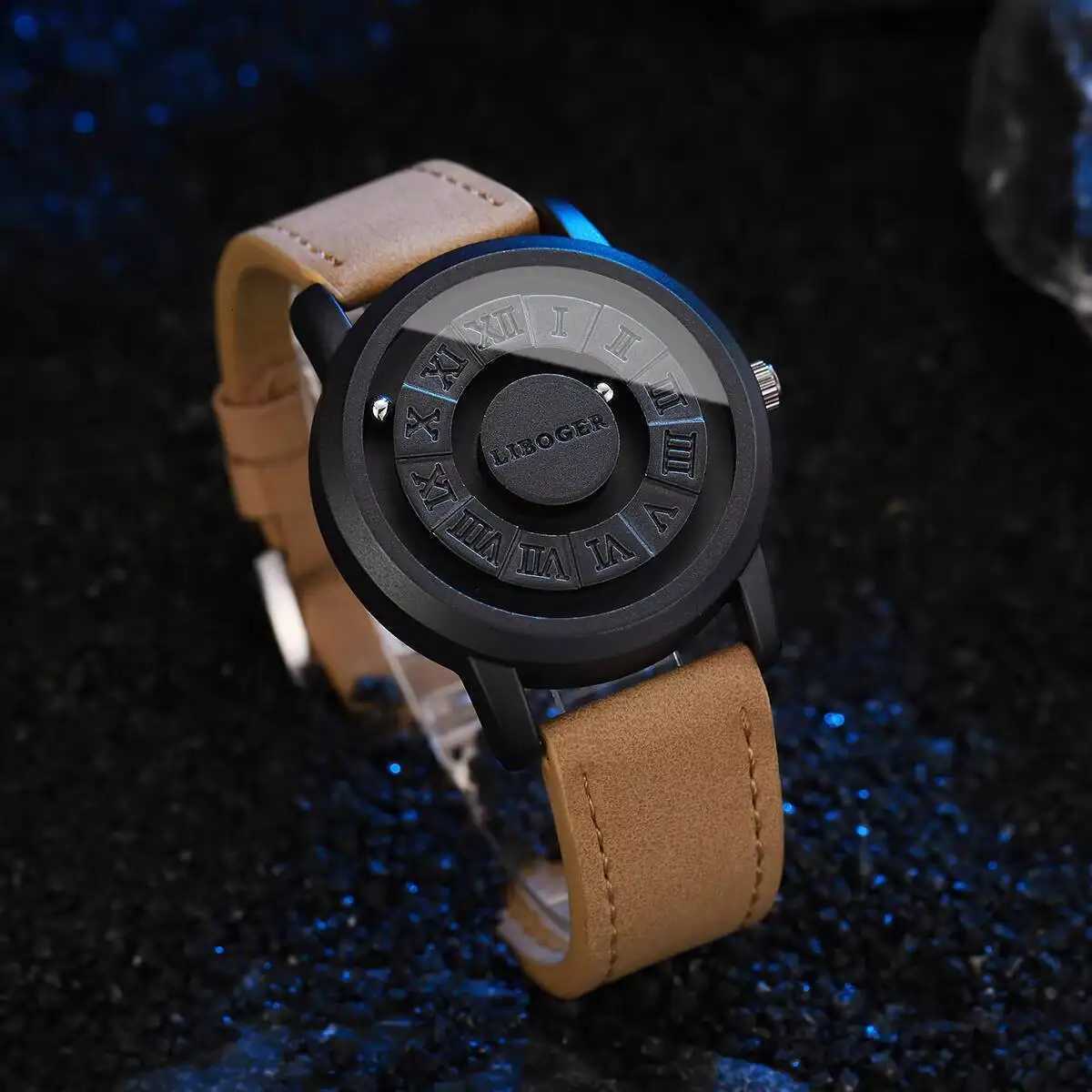 Fashion Ra Dial Men Quartz Casual Leather Strap Sports Wristwatches for Men Clock Reloj Hbre (Without Box) Y250715