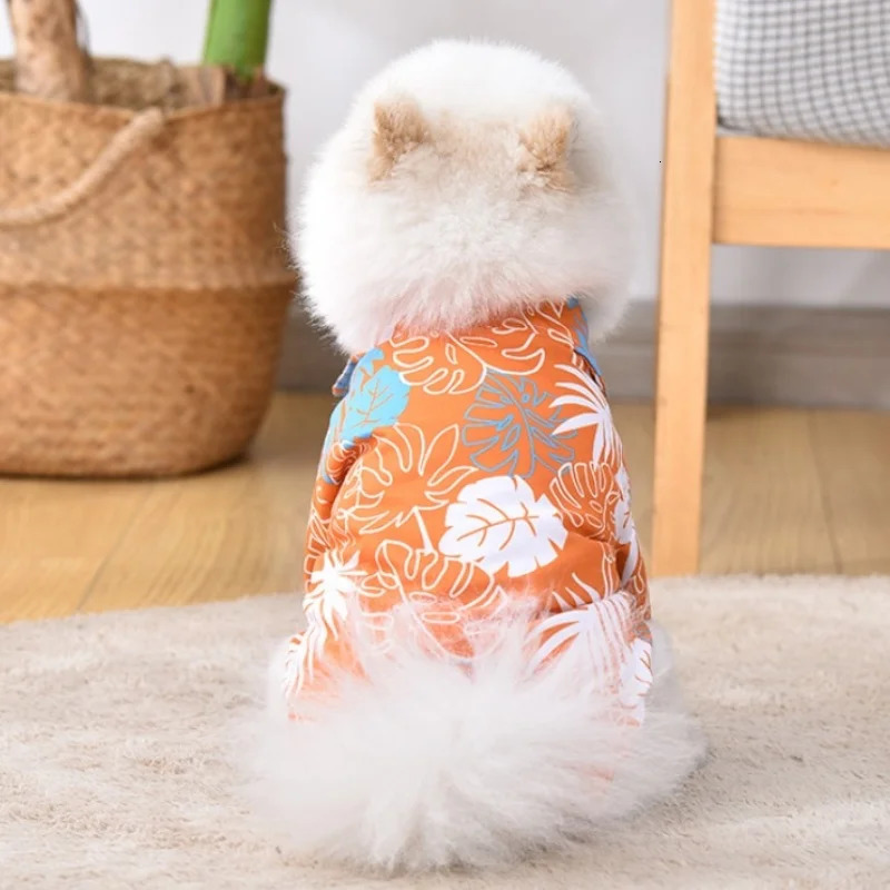 Summer Dog Clothes Hawaiian Style Pet Beach Shirts Fashion Puppy Vest Coconut Print Cat Shirt Chihuahua Yorkies Clothes 250711