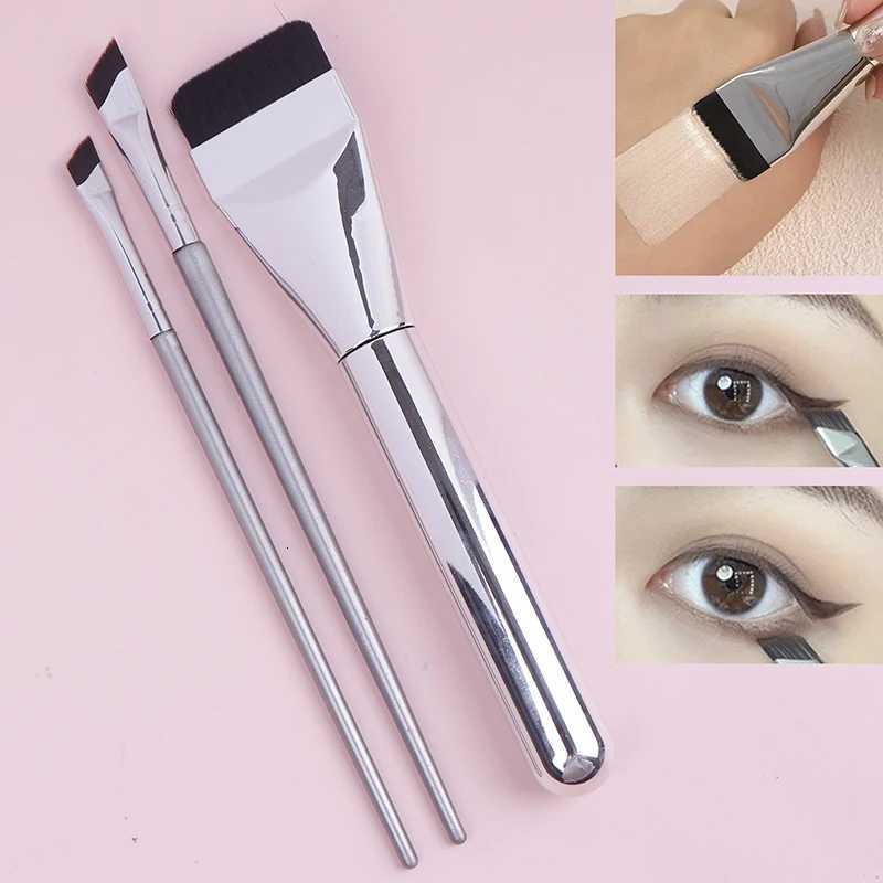 3pcs Ultra Thin Foundation Brush One Line Foundation Brush Ultra-thin Traceless Concealer Eyeliner Brush Makeup Tool Set XJ2500716
