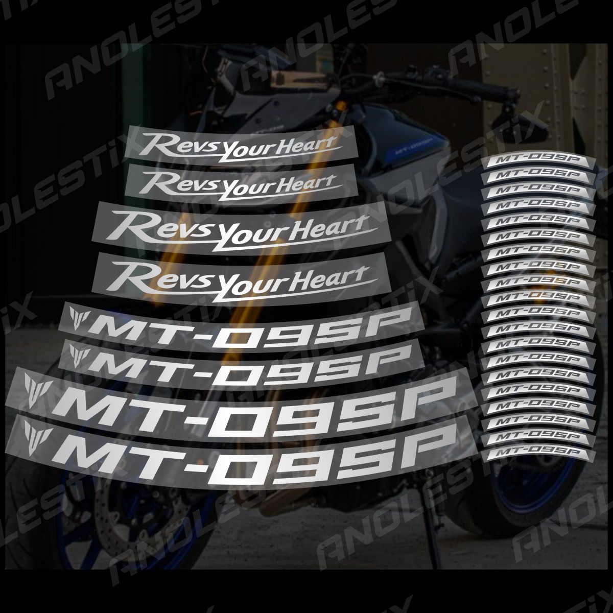 AnoleStix Customized Reflective Motorcycle Wheel Sticker Hub Decal Rim Stripe Tape For YAMAHA MT-09 SP MT09 SP