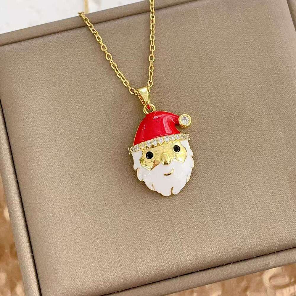 Series Necklace For Women, Versatile Fashionable Cute Santa Claus Pendant Accessory Jewelry B8d