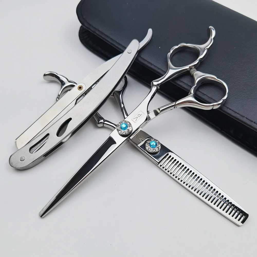6.0 inch 17cm Professional Hairdressing Scissors Straight Shears Cutting and Thinning Tools Barber Shop Thinning Scissors W250716
