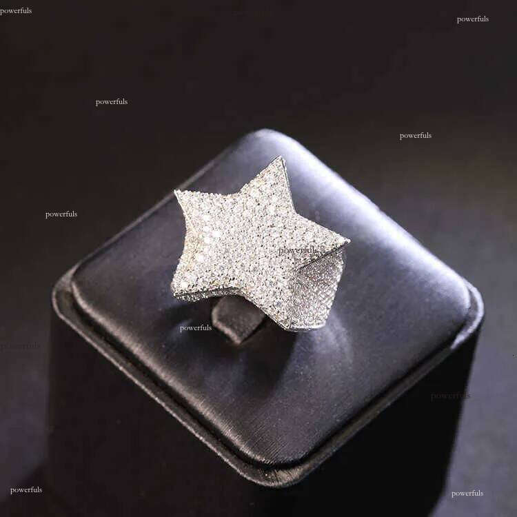 RTS hiphop jewelry S sier with shine D vvs moissanite cuban star ring