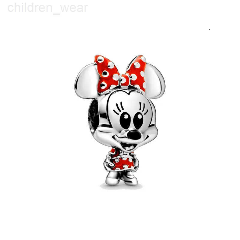 Disney 925 Silver Bear Moon Bead Mouse Pendant Safety Chain Suitable for European Original Bracelet DIY Exquisite Jewelry W20250716
