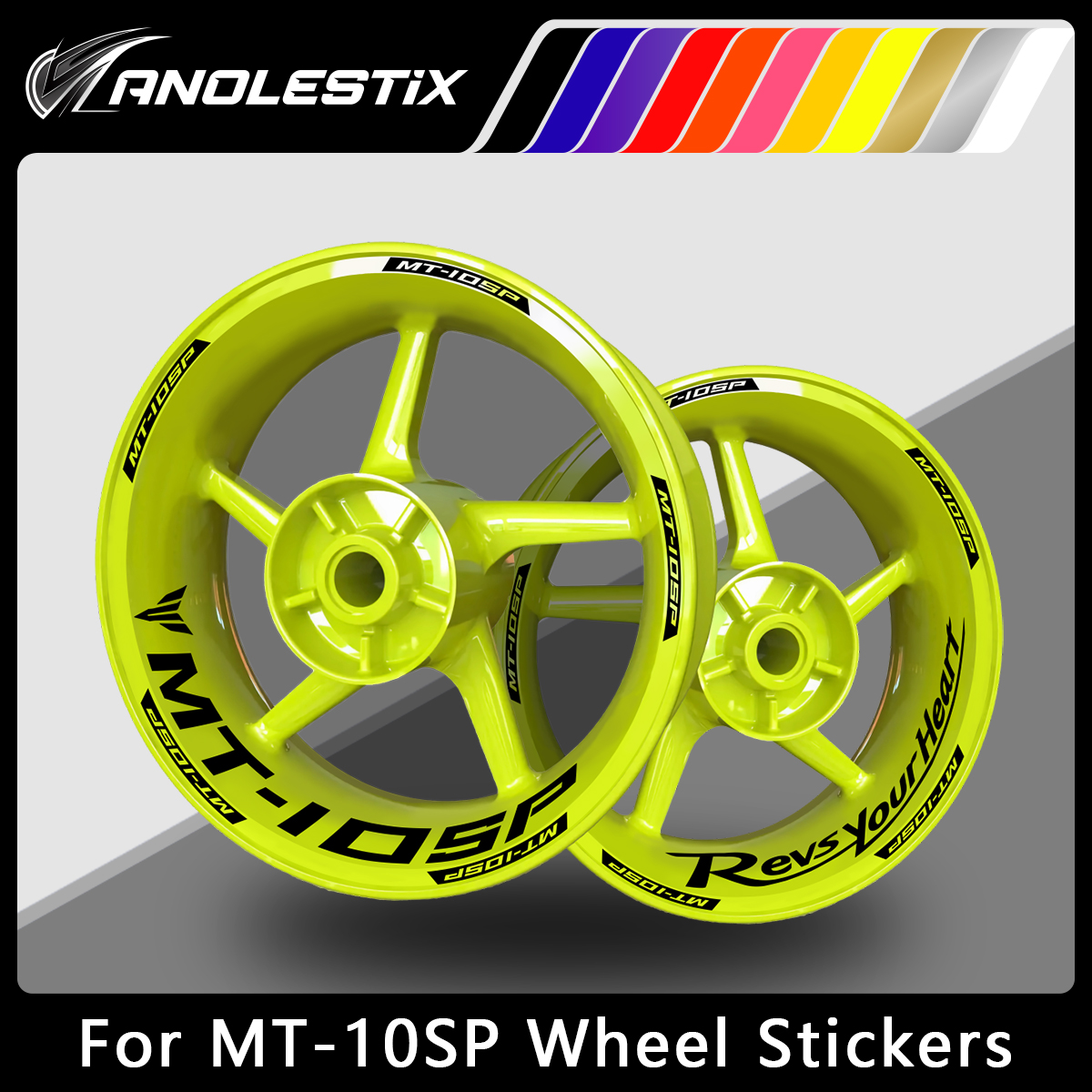 AnoleStix Customized Reflective Motorcycle Wheel Sticker Hub Decal Rim Stripe Tape For YAMAHA MT-10 SP MT10 SP