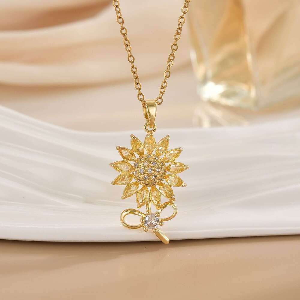For Women, Light INS Style Daisy Versatile Clavicle Chain Fashion Necklace Jewelry Fc6