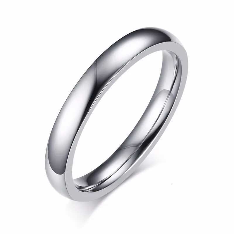 3mm Mens Dome Wedding Ring in Stainless Steel Comfort Fit Engagement Band S250716