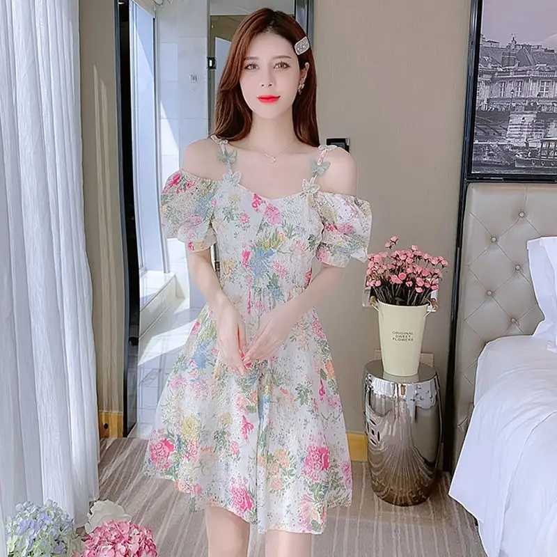 Womens New Style Small Person Looks Slim and Sweet Floral Dress R250716