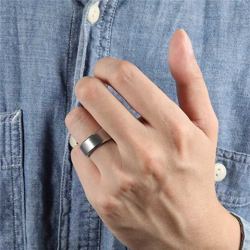 Kolmnsta 8/6/4mm Silver Color Mens Titanium Ring Brushed Man Wedding Band Engagement Rings Male Jewelry Couple anel feminino S250716