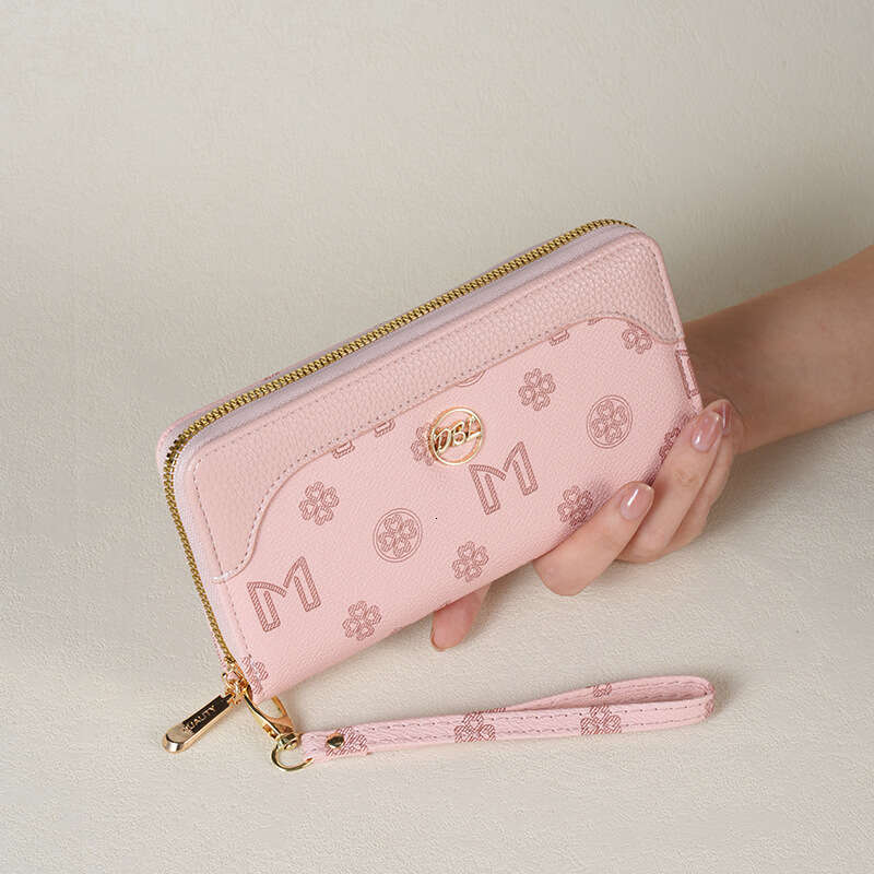 Long Wallet Clutch for Women Large Capacity Zipper Purse with Multi-Card Slots Stylish Printed Design for Daily Use