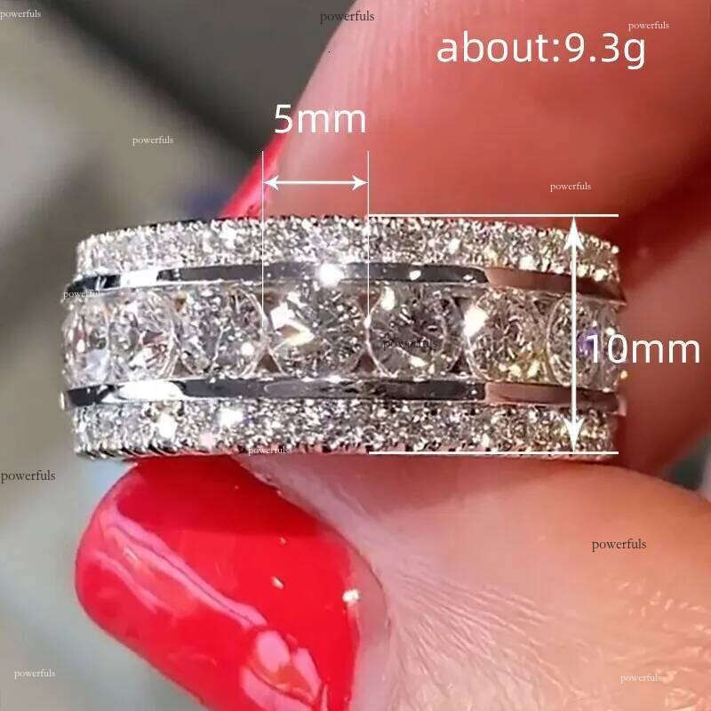 Handmade Ins Top Sell Wedding Rings Stunning Deluxe Jewelry Sterling Sier Round Cut White 5A Cubic Zircon CZ Dia Gemstones Party Elegant Women Ring Gi