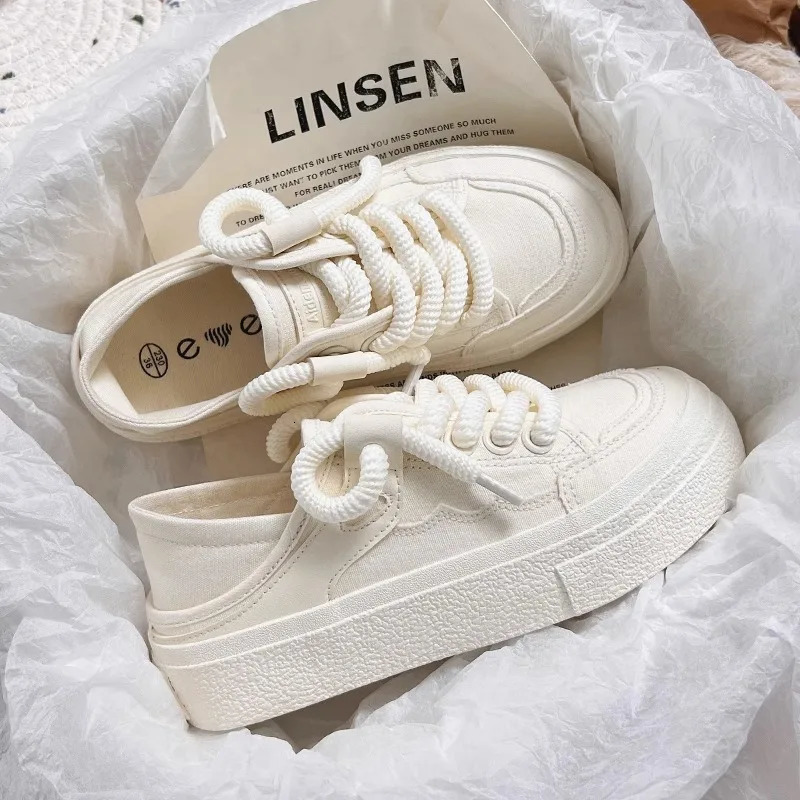 Thick Soled Canvas Fashionable Versatile with Increased Height Board Shoes for Comfort Breathability Two Pairs of Canvas Shoes 250712