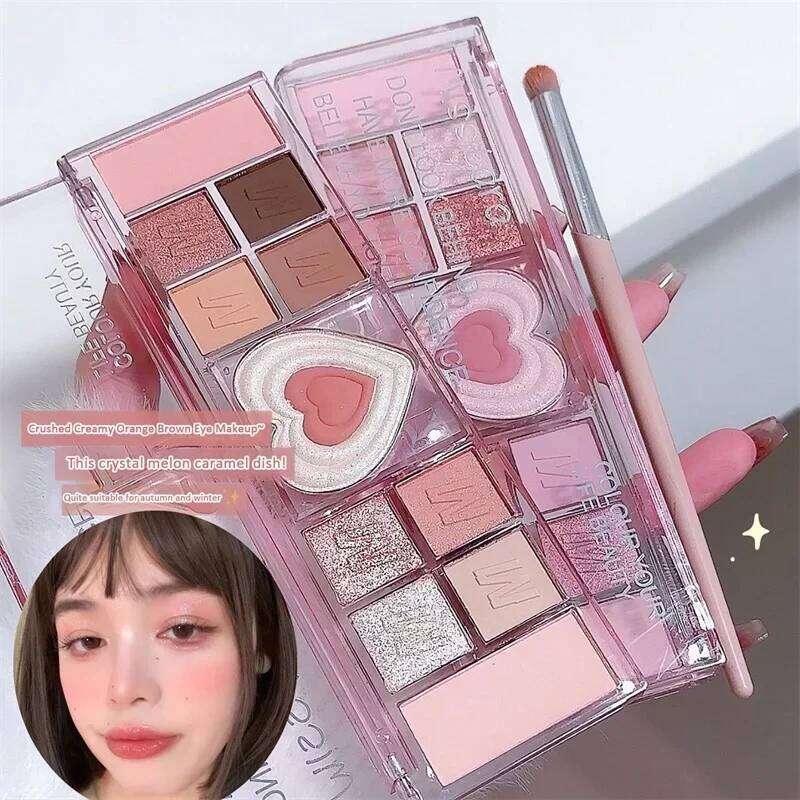 12Colors Love Heart Pink Eyeshadow Palette Natural Cool Tone Low Saturation Matte Eye Shadow Pallet Brown Korean Makeup Cosmetic X250