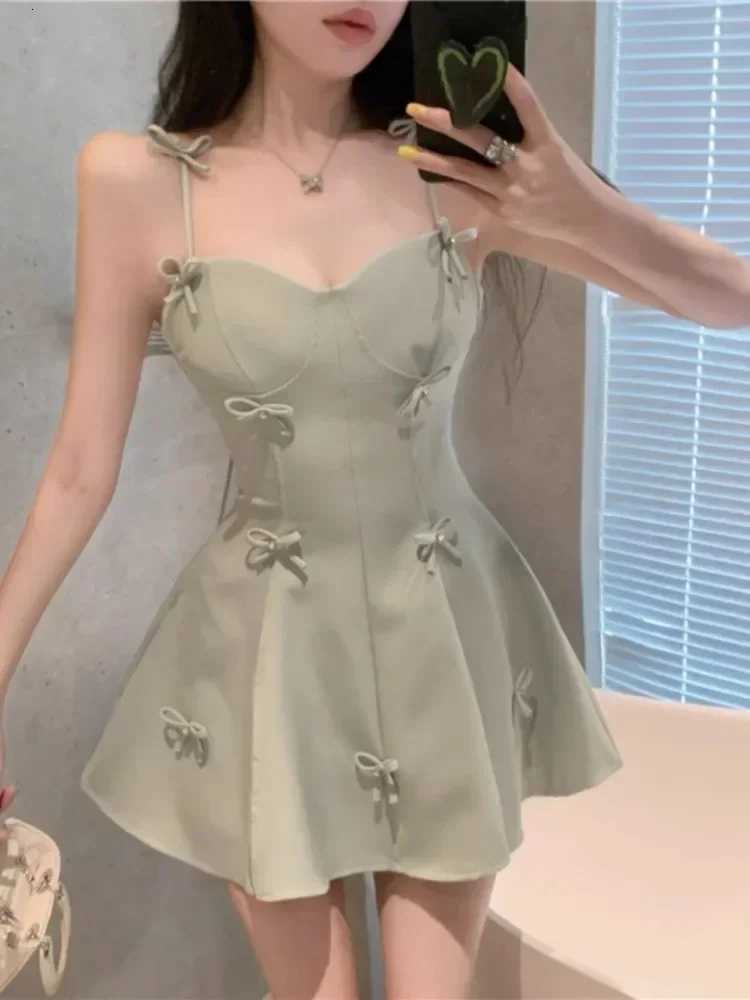 Topanoma Women Evening Dresses Bowknot Lace Up Sleeveless Slim Backless Sweet Elegant Cocktail Dress for Birthday Wedding Party R250716