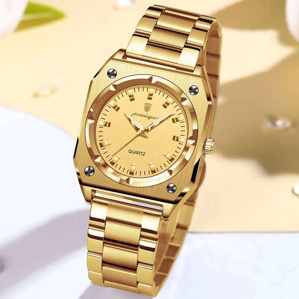 DHgargets Luxury Women's Watch - 30M Waterproof Rectangular Stainless Steel Quartz Wristwatch with Luminous (Model 788)