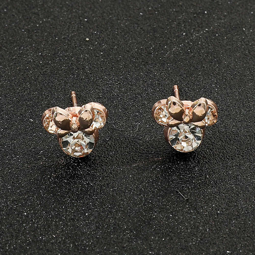 Disney Cartoon Mickey Mouse Earrings for Girls Kawaii Rhinestone Earrings Birthday Party Jewelry Accessories Gifts W20250716