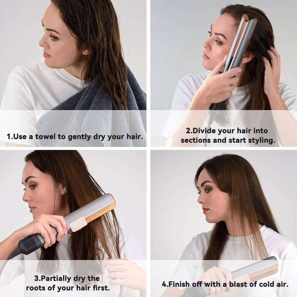 Professional Hair Straightener & Dryer Combo Negative Ion Flat Iron With Adjustable Temperature For All Hai Typeshairstraigher