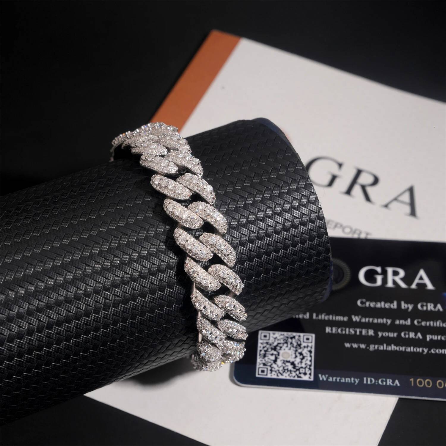 Hip Hop Jewelry 13MM Iced Out 925 Silver Gold Plated D Color Link Moissanie Cuban Chain Bracelet
