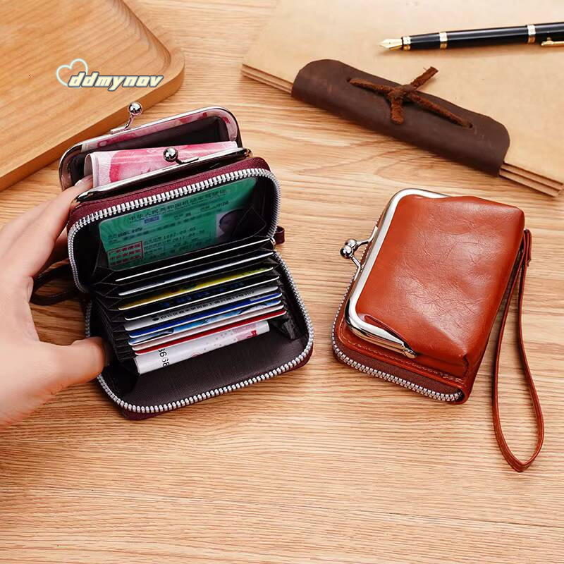 New Womens Wallet Wrist Strap Short Retro Style Coin Change Storage Bag Girls Portable Mini Card Holders Zipper Money Clip C03 ddmynov