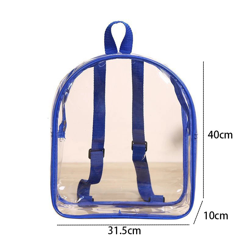 Lightweight Transparent Backpack Cute Zipper Double Shoulder Jelly Book Bag 250714